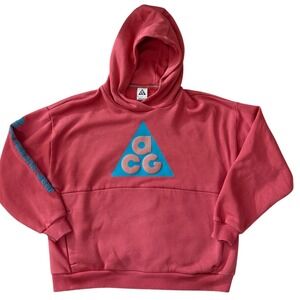 Nike ACG Women Pink Fleece Hoodie All Conditions Gear FB4343-655 XL CC08